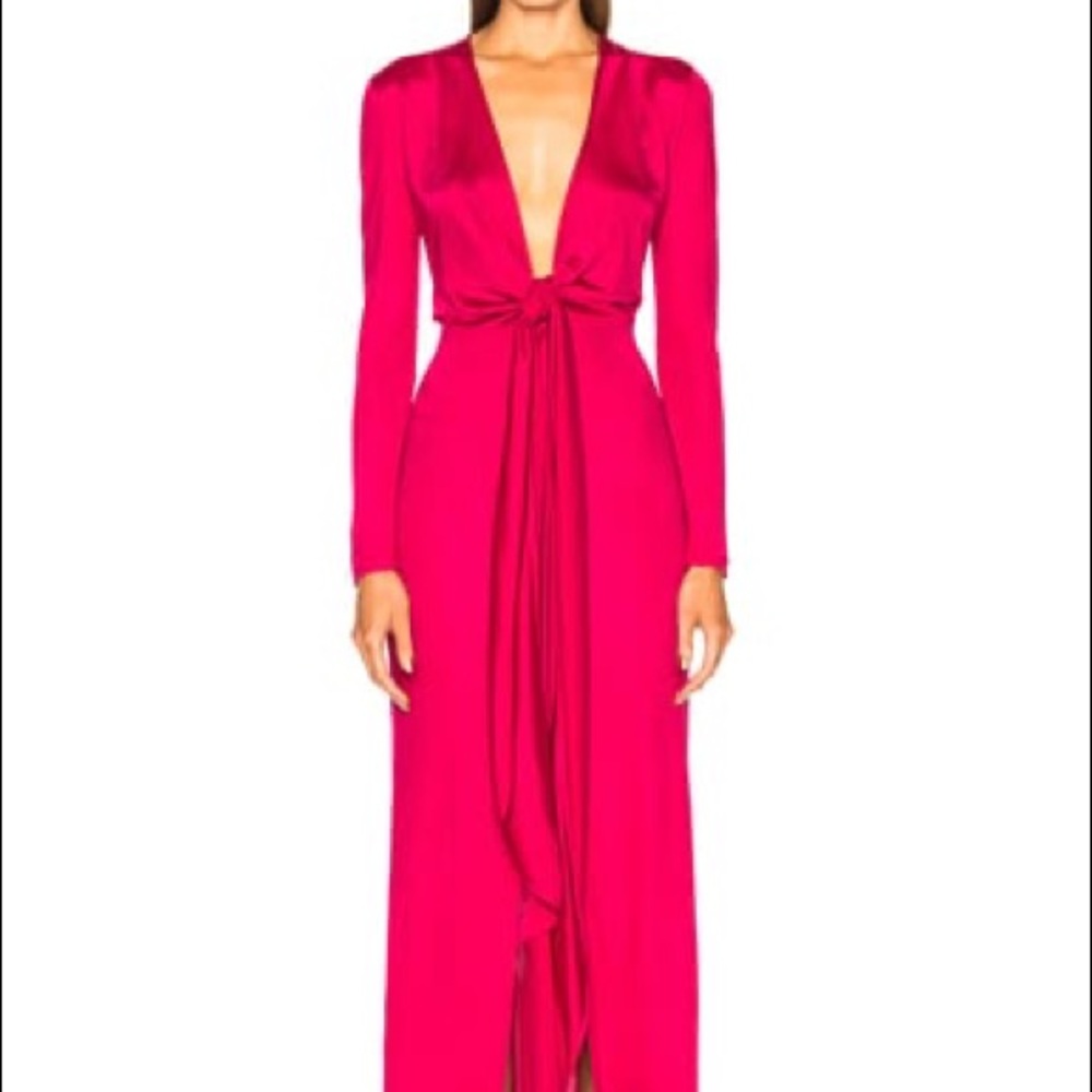 Givenchy Shiny Viscose Jersey Tie Knot Gown, in a fuchsia color size 36